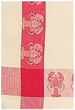 Waffle Weave 100% Cotton Red Lobster Dishtowel 18" X 28" Set / 6