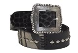 ARIAT Belt Gretchen Matches Patchwork FatBaby Boots Diamond Studs 28 Womens Black Zebra Print