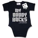 Dirty Fingers - My Daddy Rocks....me to sleep mostly - Baby & Toddler Short Sleeve Bodysuit / Baby Grow