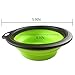 Arlie Pet Silicone Foldable Bowl - Retractable Travel Protable Water Bottle/Dish with a Metal Carabiner, Also Can Used as Flying Disc Toy for Dogs & Cats, Green