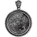 Alexander the Great Sterling Silver Drachma Roman Coin Replica with Artisan Bail Set in Artisan Coin Frame with Rope Border