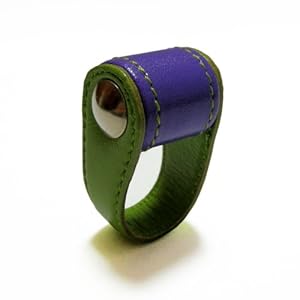 【クリックで詳細表示】[デトゥ]DETOW レザーリング ラベンダー×ライトグリーン R004A