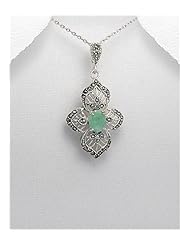 Marcasite Pendant Necklace In 92.5 Sterling Silver