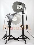 PhotoSEL LS-11E22 Studio Lighting Kit with 2x26W 5400K CRI>90 Bulbs