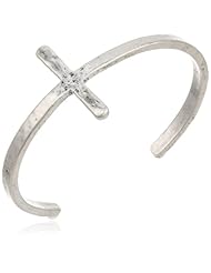Lucky Brand Silver Cross Cuff Bracelet, 2.5"