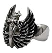Stainless Steel Biker Ring - Cross and Wings - Size: 9-12
