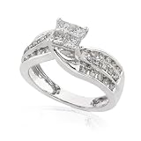 0.80ctw Princess Cut Diamonds Ring H-J/I1