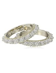 Chamak by priya kakkar Set of 2 Crystal Cone Bangle Bracelet