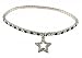 Jewelry : Anklet - Crystal Stretch Charm - Black and Clear w/ Star