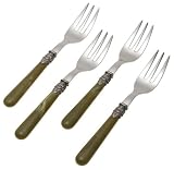 Rosanna Olive Green Napoleon Cocktail Forks, Set of 4