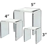 Clear Acrylic Riser Set of 3 (3-Inch, 4-Inch, 5-Inch)