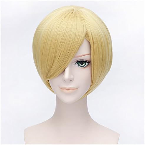 Anime Short Blonde Sanji Cosplay Costume Party Wigs+free Wig Cap
