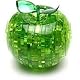 3D Crystal Apple Jigsaw Puzzle IQ Toy Model Decoration (Green)