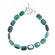 Rectangular Green Turquoise Gemstone Bead and Sterling Silver Toggle Bracelet, 6 3/4" Length, #7511