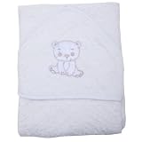 Baby/Babies Teddy Bath Time Hooded Bathrobe 100% Cotton Towel Bath Robe (75cm x 75cm) (White)