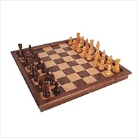 17.5 Walnut Inlaid Folding Tournament Chess Set