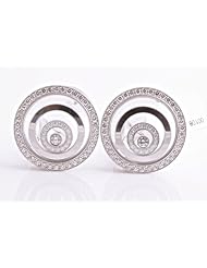 CHOPARD Happy Spirit 18K Gold and Diamond Earrings Retail $24,575 w/ BOX, CERT