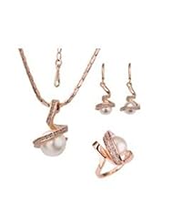 XiangGang ShaoGi 18k White Gold, Round Diamond Ball Fashion Sets, White And Baby Purple - 18 inch