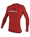 O'Neill Youth Premium Skins UPF 50+ Long Sleeve Rash Guard, Red, 14
