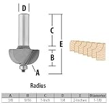 Makita 733122-8A Router Bit 3/8-Inch Cove, 2 Flute, 1/4-Inch SH, C.T.