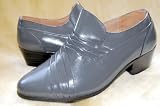SHARPER IMAGE LEATHER LINE 2 INCH HIGH CUBAN HEEL Classy Dress Slip On Gorgeous Grey Shoes for Men. Italian Inspired GIORGIO BACCINI style# 8378 by AMERICAN SHOE FACTORY