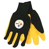 Pittsburgh Steelers 2-Tone Jersey Gloves (One Size Fits Most Ages 13+) - Black / Yellow