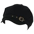 New Ribbed Buckle Belt Newsboy Cabbie Gatsby Cap Hat Black