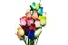 2 Dozen (24) Wooden Roses Colorful Arrangement in Sleeve