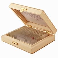 AmScope 25pc Assorted Specimen Collection of Prepared Microscope Slides Glass Slide with Storage Case by AmScope