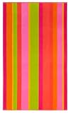 Pink Orange Green Multi Stripe Oversized Beach Towel 40x70 - Oversized Super Luxury Velour Jacquard Beach Towel by Cotton...