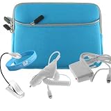 Blue Nook Sleeve + White Clip On Light + White Wall Charger + White Car Charger + Wisdom * Courage Wristband