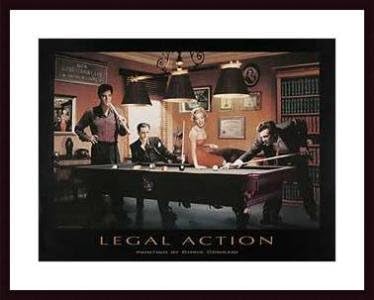 Art Poster Wood Framed Print - Legal Action - Artist: Chris Consani- Poster Size: 24 X 32