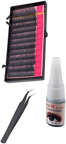 HITTIME Soft False Curl Silk Eye Lash Black Eyelash Extensions Glue Tweezer Set