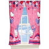 Hello Kitty Flower Window Panels Drapes Curtains, Set of 2