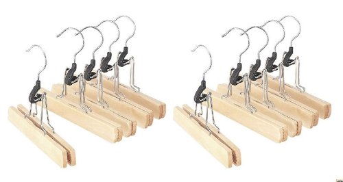 Whitmor 6026-342 Natural Wood Collection Slack Hanger, Set of 5 (Pack of 2)