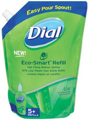Dial liquid hand soap with aloe in eco-smart easy pour spout refill pouch - 40 oz
