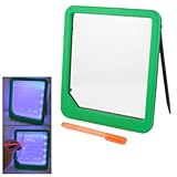 Green Plastic Frame Glowing Blue LED Message Writing Board w Marker Pen