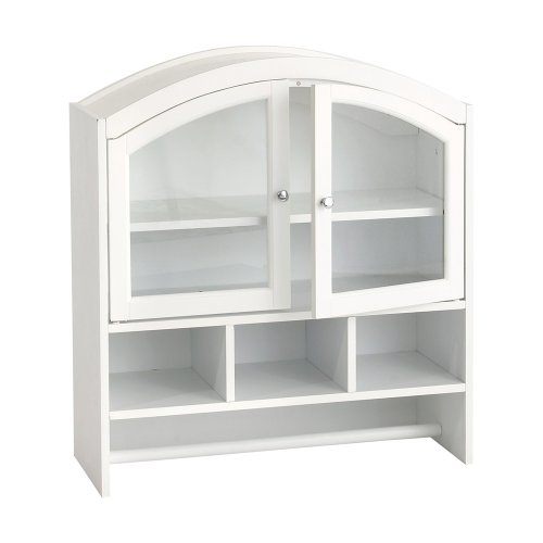 SEI White Arch Top Wall Cabinet