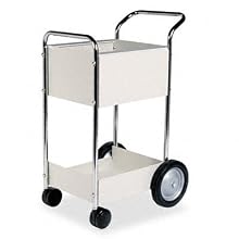 Fellowes 40924 Steel Mini Mail Cart - 39-1/4"H x 20-1/2"W x 26"D