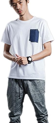 The Ace Men's Pocket Solid Color Classic Basic T-Shirts Tee Short Sleeve 0769T# A-White X-Large