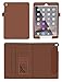 iPad Air 2 Case, Apple iPad Air 2 Leather Case, rooCASE Dual View Slim Fit Leather PU Folio Case with Smart Cover Auto Sleep / Wake Feature for Apple iPad Air 2 (iPad 6) 2014 Model, Brown