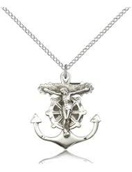 Anchor Crucifix Pendant, Sterling Silver