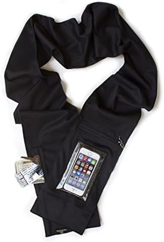 Peepsnake Smartphone Scarf Sash- Touchscreen Pocket- Camera Window- Black