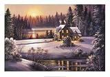 Winter Sunset Art Poster Print by Dubravko Raos, 40x28