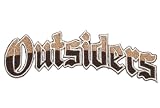 Schift OUTSIDERS 12 cm * 4 cm Bügelbild braun hellbraun bunt Patch Logo Flicken