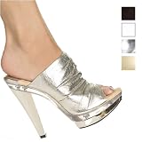 Highest Heel Women's SASHA-102, 5 3 Piece Unit Bottom Pleated Slide On Mule
