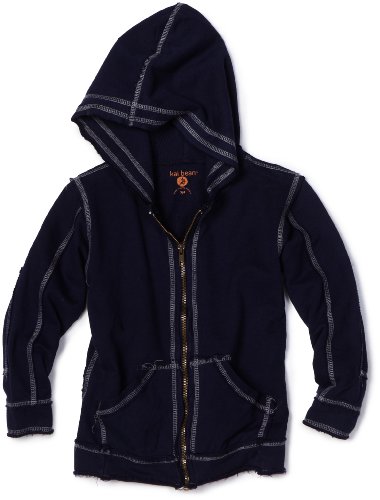 Kai Bean Boys 2-7 Zip Front Hoodie, New Navy, 3/4