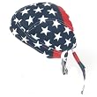 New US Flag Sewn - Molded Bandana Bandanna, Biker Skull Hat Cap, Head Scarf