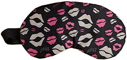 Beauty Lips Print Smooth Soft Silk Satin Cotton Sleep Mask Sleeping Eye Blinder Shade Cover