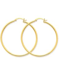 2mm, 14K Yellow Gold Classic Hoop Earrings, 65mm (2 1/2")